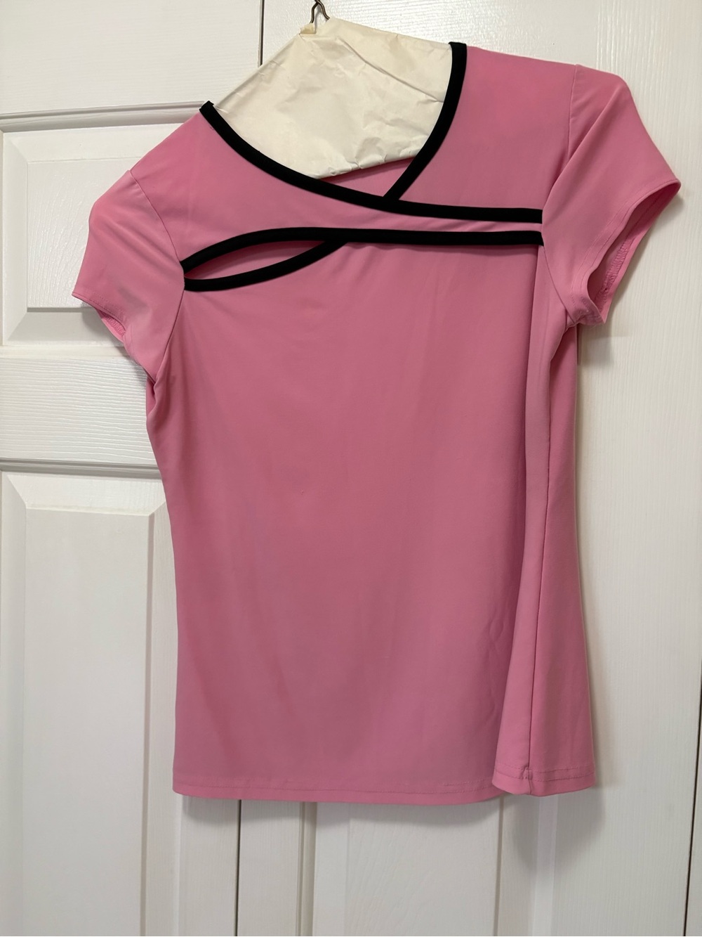 Women’s Pink Short Sleeve Tee with Black Trim Accents